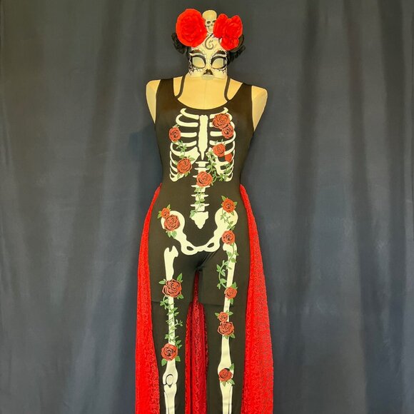 full-body skeleton body suit Adult Death Becomes Her Costume - Picture 2 of 16